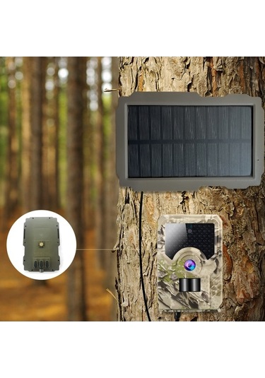 Pazly Av Kamerası Güneş Paneli 3000mah Batarya 6v-12v 3m Kablo Güneş Enerji Şarj Cihazı Çok Renkli