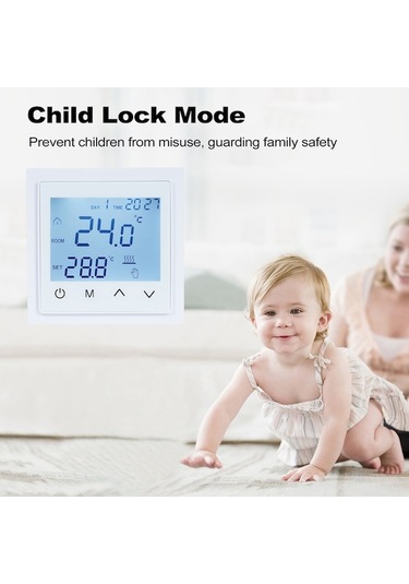 Pazly Akıllı Dijital 16a Dokunmatik Ekranlı Zemin Isıtma Termostatı Ntc Sensörlü 85-265v