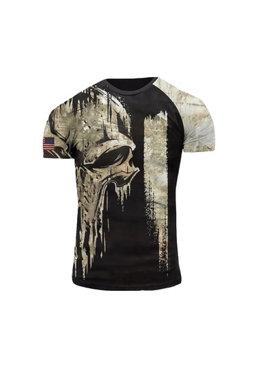 Snapbuy Amerikan Asker Komando Tişört - Erkek Kamuflaj Üst, Çabuk Kuruyankahverengierkek Kahverengi