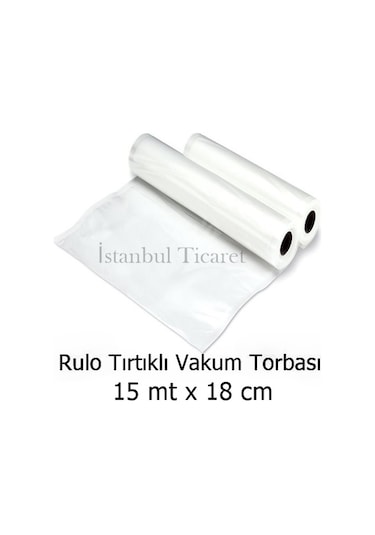 Tırtıklı Rulo Vakum Torbası- Poşeti 15 Mt X 18 Cm