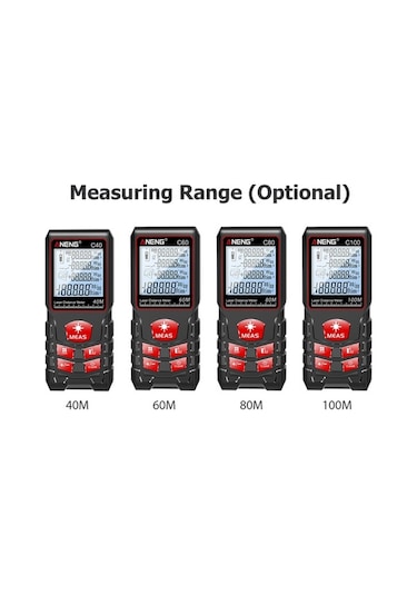 Pazly Aneng C40 Yüksek Hassasiyetli Mesafe Ölçer, 40m-100m Ölçüm Aralığı, Ip54 Su Geçirmez, 3mm Doğruluk