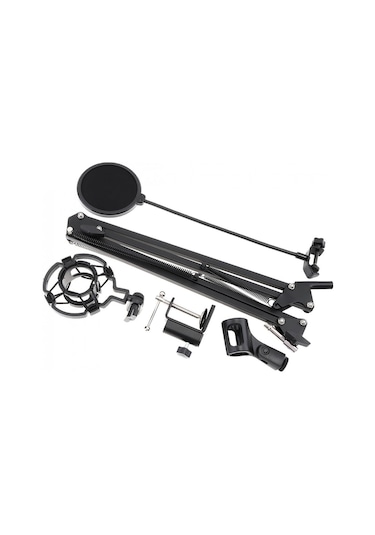 Jms Canlı Yayın Stüdyosu Konuşma Kaydı İçin Çok Fonksiyonlu Mikrofon Tutucu Braketi Ve Masa Klipsi