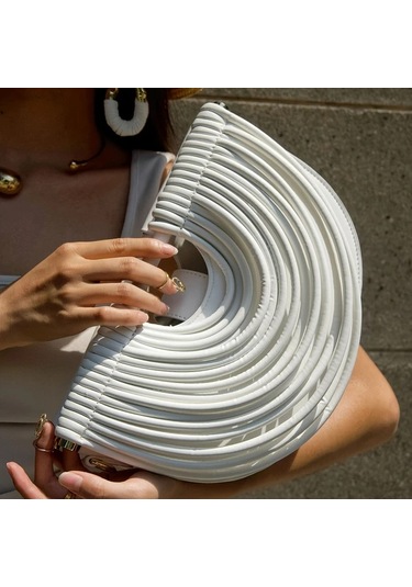 Willowhaven Beyaz Lüks Kadın El Çantası - Büyük Kapasiteli Pu Gece Çantası, Düğün, Davet, Günlük Kullanım Beyaz