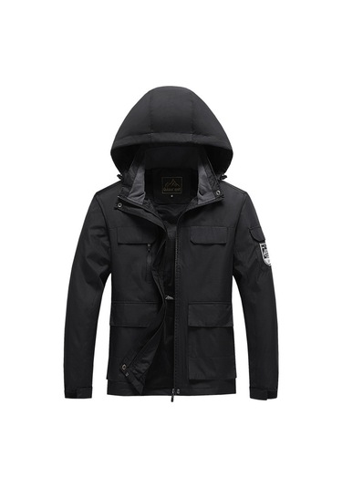 Kadın Kapüşonlu Ceket Siyah Siyah