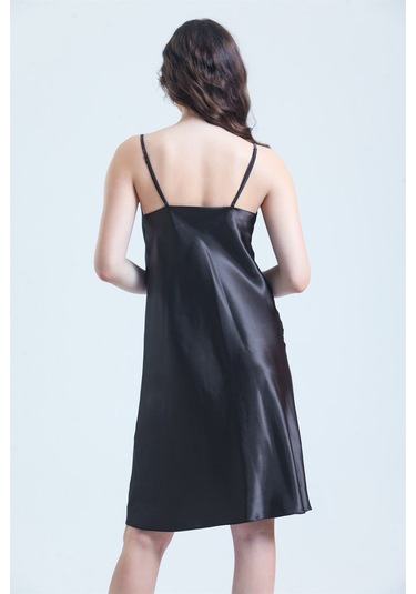 Magic Form 7790 Kadın Kahverengi Degaje Yaka Saten Gecelik Kahverengi