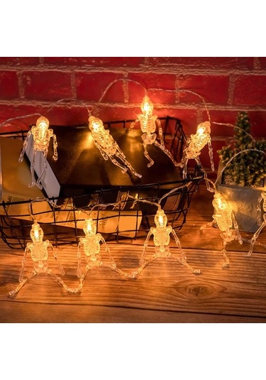 Agoodshop Ev Dekorasyon Led Işık Su Geçirmez Cadılar Bayramı Dize 10/20/30/40 Pille Çalışan Usb Şarj Edi Beyaz