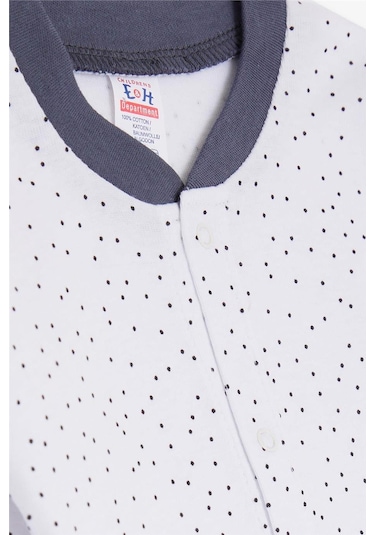 Breeze Erkek Bebek Tulum Puantiye Desenli 0-3 Ay-6 Ay, Beyaz-beyaz Beyaz