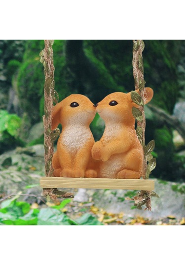 Homyl Swing Hayvan Bahçesi Komik Hediye Açık Tavşan-heykeli