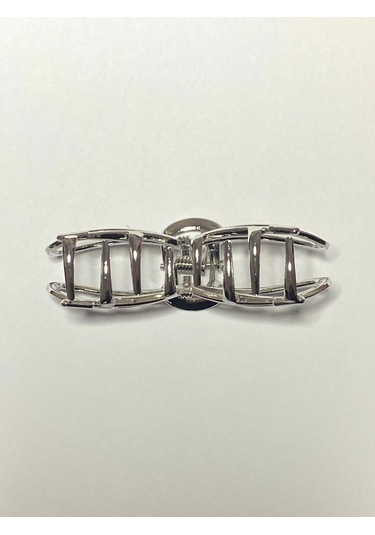 7 Cm Fiyonk Model Gümüş Saç Tokası Minimal Ve Zarif Metal Mandal Toka Gümüş