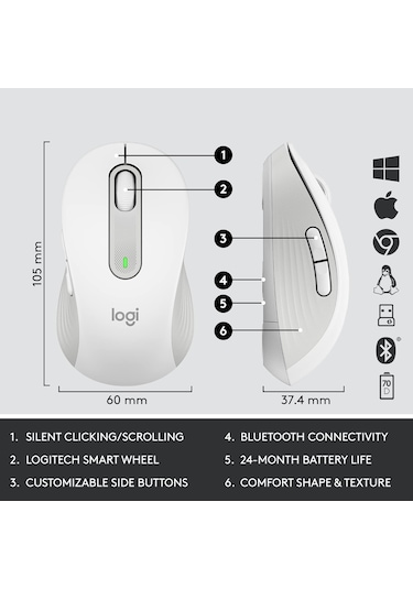 Logitech MK650 Kablosuz Q Klavye Mouse Seti (Distribütör Garantili)
