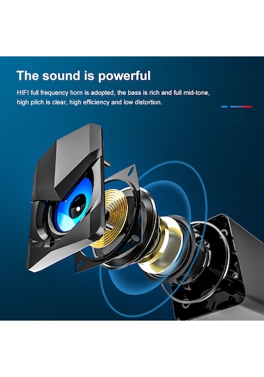 Springsun Sada D-158 Mini Masaüstü Bilgisayar Hoparlörü Süper Bas Subwoofer 3.5mm Kablolu Müzik Çala