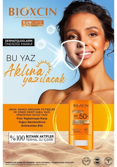 Bioxcin Sun Care Stick SPF 50 Hassas Bölgeler İçin Yüksek Korumalı Güneş KremiDry Touch, Mat