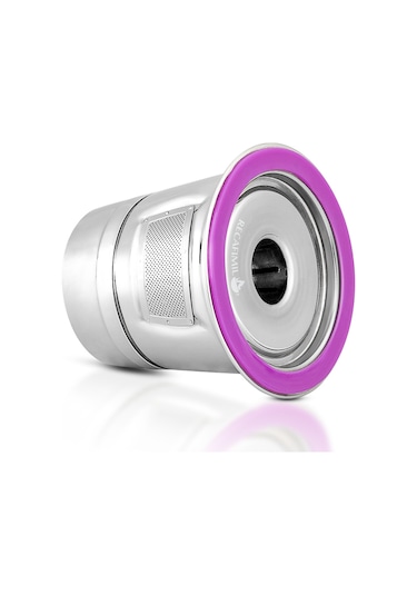 Honmex 304 Paslanmaz Çelik Tekrarlı Kahve Kapsülü Keurig 2.0/1.0 Uyumlu + 8ml Kaşık + Fırça - Mor Ve Gümüş Diğer