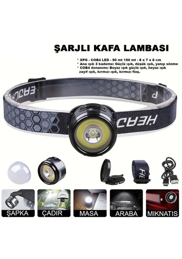 Watton Wt-618 7 Mod Şarjlı Kafa Ve Kamp Lambası