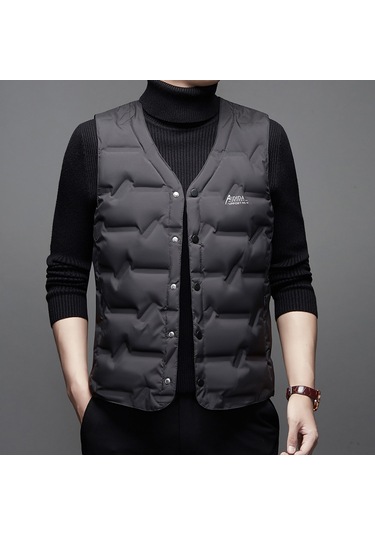 Erkekler İçin Sonbahar Ve Kışlık Aşağı Yelek Siyah