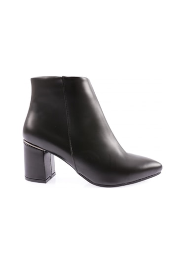 Dgn 111-2164-22k Kadın Fermuarli Topuklu Kısa Bot 111-2164-R1534 - Siyah