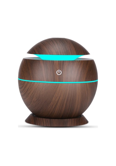 Moveevo Derin Ahşap Desenli Usb Nemlendirici, Renkli Led Işık Ve Aroma Uyumlu, Ev/ofis Kullanıma Uygun