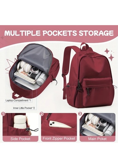 Honeybeeshop Siyah Büyük Kapasiteli Kadın Seyahat Sırt Çantası Hafif Uzay Temalı Çoklu Cep Ideal Siyah