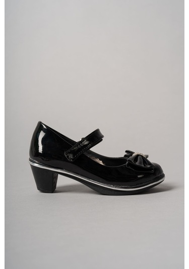 EPAAVM - Topuklu Fiyonklu Siyah Rugan Kız Çocuk Ayakkabı - EY... Siyah
