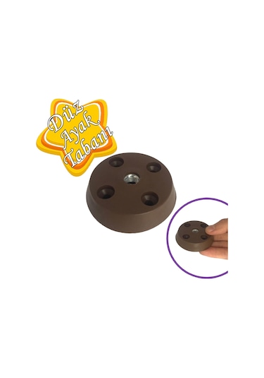 Düz Ayak Tabanı Kahverengi Mobilya Masa Sehpa Ayağı Bağlantı Aparatı Plastik