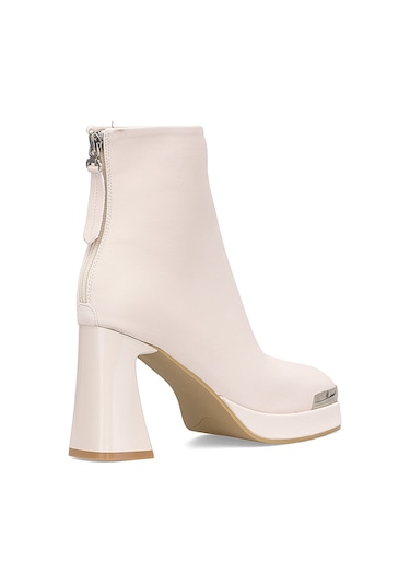 Guja 25k414-2 Kadın Hakiki Deri Topuklu Bot Bej Bej