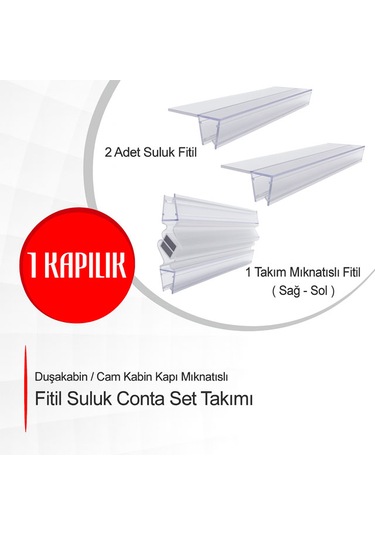 Ayrıntıshop Duşakabin - Cam Kabin Kapı Mıknatıslı Conta Set Takımı 4-6mm Şeffaf