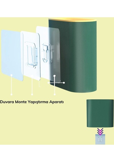 Buffer Duvara Monte Edilebilir Kapaklı Askılı Klozet Fırçası