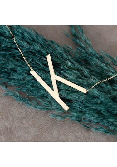 Tek Büyük Harf Gümüş Kolye Kadın Isimli Gümüş Kolye