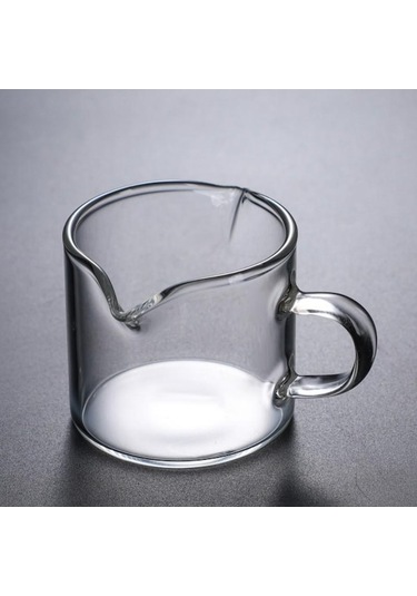 Novahub 100 Ml Çok Fonksiyonlu Mutfak Ölçü Kulplu Kupa Cam Espresso Ölçüm Fincan Çift Ağızlı Süt Sürahisi Kahve Malzemeleri Temizle Şeffaf