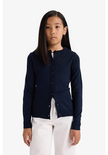 Defacto Kız Çocuk Bisiklet Yaka Düğmeli Okul Hırkası N8407a625aunv251 Lacivert