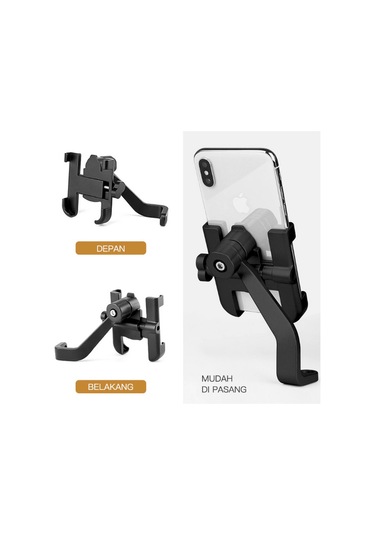 Alüminyum Gövdeli Metal Ayna Bağlantılı Motosiklet Telefon Tutucu 7 İnç Xl - 9012472741221ynt