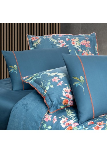 Sarev Leticia Mavi King Size %100 Pamuk Saten "300 Tc" Nevresim Takımı MAVI