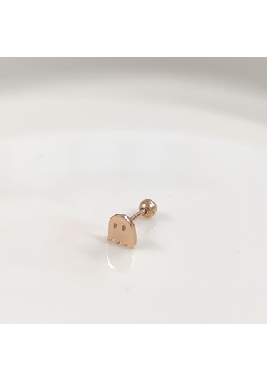 Sevimli Hayalet Gümüş Tragus Pıercıng - Rose Bakır Beyaz