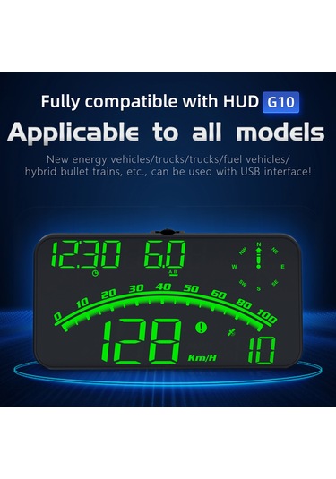 Maiyame 5.5 İnç Araç Hud Göstergesi G10 - Hız/saat/sefer Bilgileri/enlem-boylam, Hız Ve Yorgunluk Alarmı, Otomatik Parlaklık, Yeşil Işık