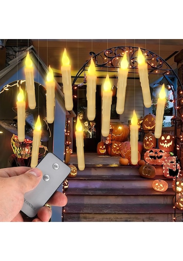 Hymark Titreyen Dekoratif Led Mum 12 Adet Alevsiz Konik Şekilli U