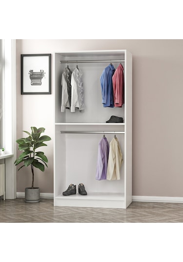 Minar Kale 2 Kapaklı Zincir Dolap - Gardrop - Beyaz 210cm