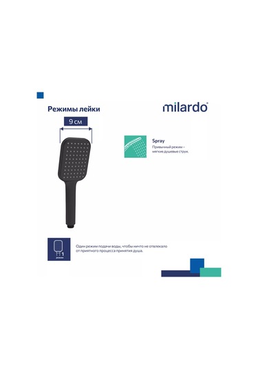 Milardo Duş Başlığı, 1 Mod 201318520 Siyah Mat