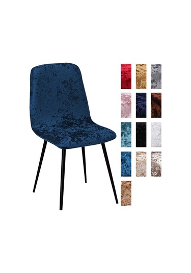 Lacivert Parlak Kadife Sandalye Örtüsü Bar Sandalyesi Örtüsü Kısa Sandalye Örtüsü Oturma Odası Koltuk Örtüsü