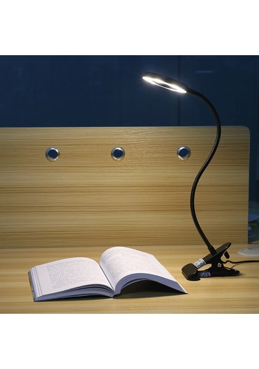 Vkemall Usb Güçlü Led Masalık: Göz Koruyucu, Esnek Kollu, Isı Dağıtımlı, Siyah Renk Siyah