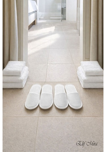 100 Çift Noktalı Kaydırmaz Taban Tek Kullanımlık Otel Spa Terlik