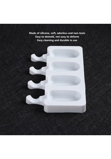 Konesam Güvenli Silikon Dondurma Kalıbı - 4 Bölmeli Evde Dıy Buzlu Tatlı Yapımı, Kolay Çıkarma Ve Temizleme Diğer
