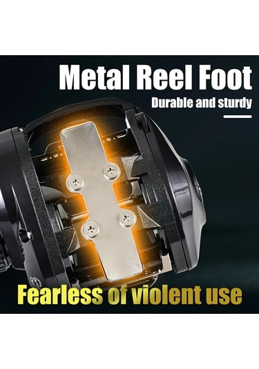 Motion003 1 Adet Uzun Döküm 5.3:1 Dişli Oranlı Sol El Altın İplik Kupası Baitcasting Olta Makinesi 15kg Güçlü Fren Kuvveti Tuzlu Su Balıkçılık Takımı