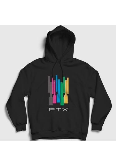 Presmono Unisex Colors Pentatonix Kapüşonlu Sweatshirt Siyah