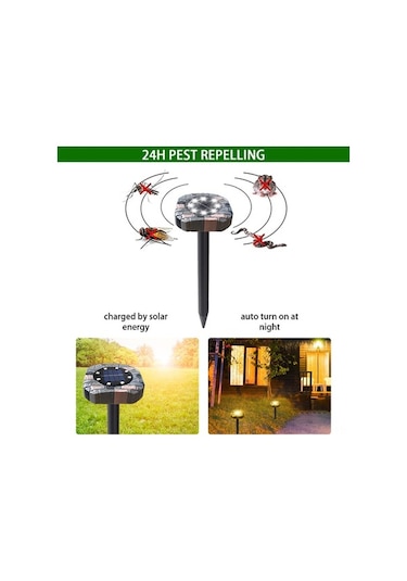 Novahub Güneş Enerjili Ultrasonik Fare Kovucu Ve Led Bahçe Aydınlatma Seti - 2'li Paket