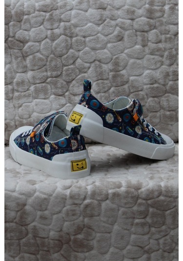 Vicco 346.f24y.141-11 Lee Saks Mavi Keten Sneaker Erkek Çocuk Ayakkabı 001