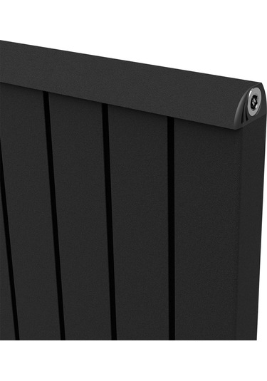 1800x392mm Armoni Dikey Alüminyum Radyatör Silk Patern Black Pütürlü Siyah