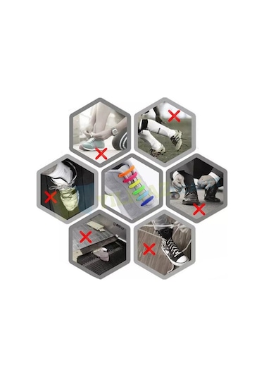 Renkli Silikon Ayakkabı Bağcık 8+8 Adet Yeni Nesil %100 Kauçuk Yüksek Kalite