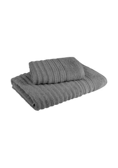 Fialka Long Twist Dalgalı Havlu Koyu Gri 80x150