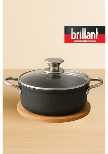 Brillant Tencere Stone Derin 26 Cm 4,5 Litre Antrasit Antrasit
