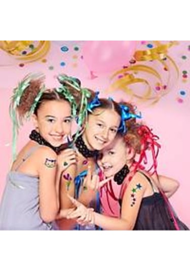 Simli Dövme Geçici Tattoo Seti 50 Adet Şablonlu Çok Renkli